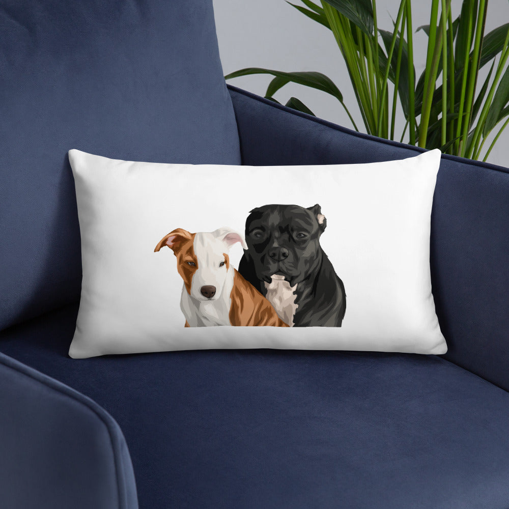 Pit Bull Pups Basic Pillow - Cuddle With Your Pet